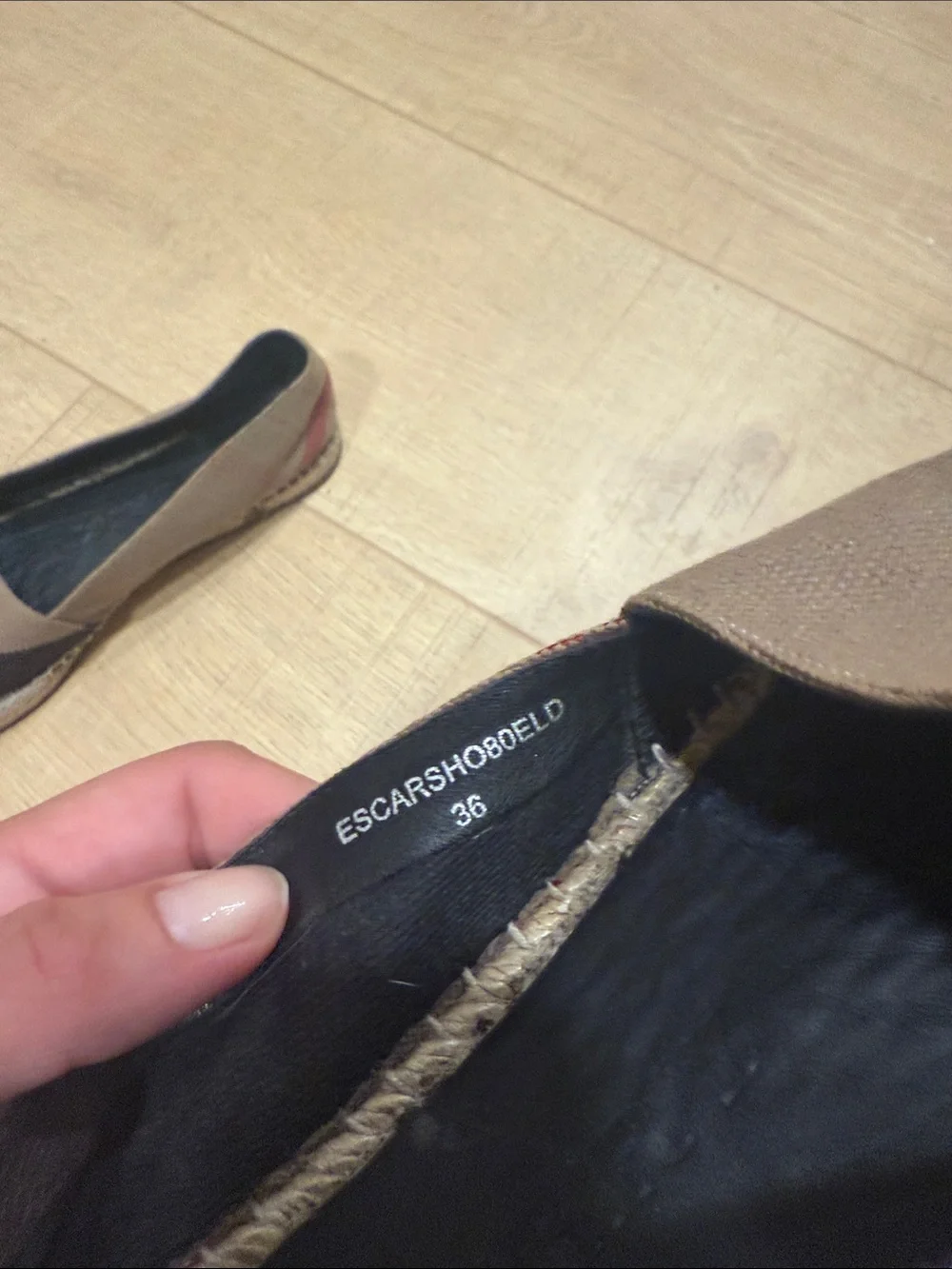 Burberry Hodgeson Check Espadrille Flats